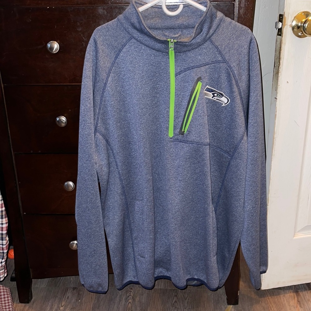 Mens Seahawks Half Zip Sweater